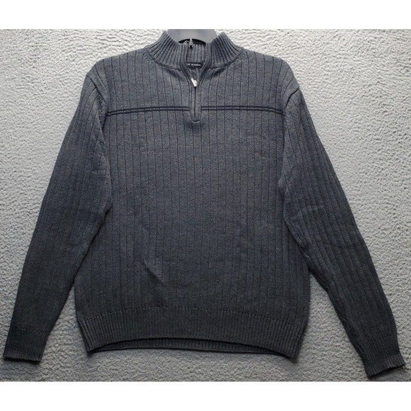 Michael Brandon Other - Michael Brandon Sweater Mens XL Gray Chunky Knit Classic Fit Mock Neck 1/4 Zip